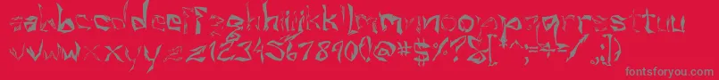 Villain Font – Gray Fonts on Red Background