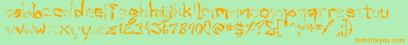 Villain Font – Orange Fonts on Green Background