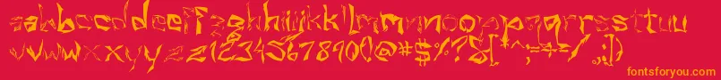 Villain Font – Orange Fonts on Red Background