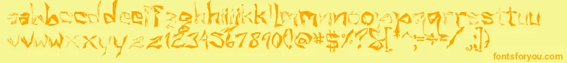 Villain Font – Orange Fonts on Yellow Background