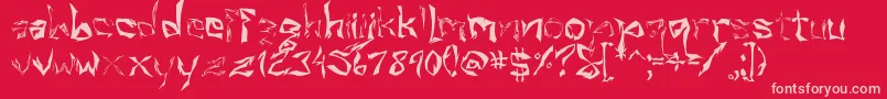 Villain Font – Pink Fonts on Red Background