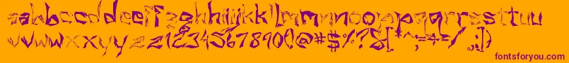 Villain Font – Purple Fonts on Orange Background