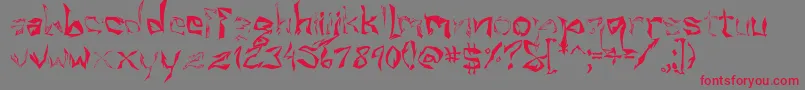 フォントVillain – 赤い文字の灰色の背景