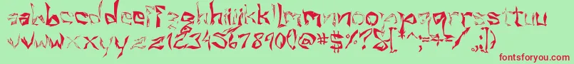 Villain Font – Red Fonts on Green Background