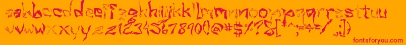 Villain Font – Red Fonts on Orange Background