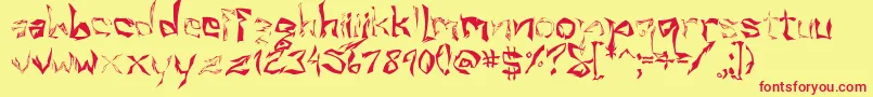 Villain Font – Red Fonts on Yellow Background