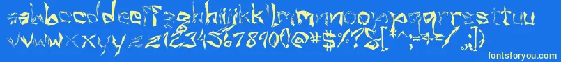 Villain Font – Yellow Fonts on Blue Background