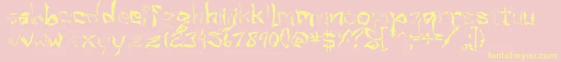 Villain Font – Yellow Fonts on Pink Background