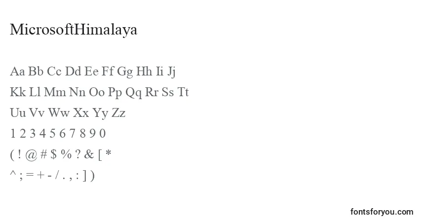Schriftart MicrosoftHimalaya – Alphabet, Zahlen, spezielle Symbole