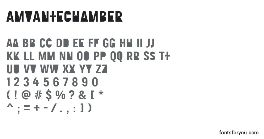 Czcionka AmvAntechamber – alfabet, cyfry, specjalne znaki