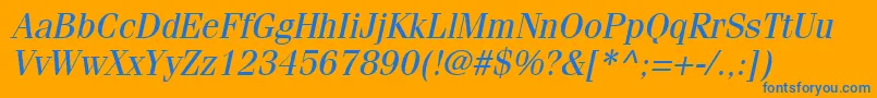 CompendiumSsiItalic Font – Blue Fonts on Orange Background