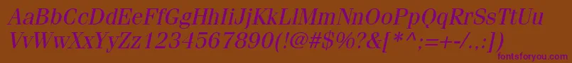 CompendiumSsiItalic Font – Purple Fonts on Brown Background