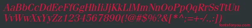 CompendiumSsiItalic Font – Red Fonts on Black Background