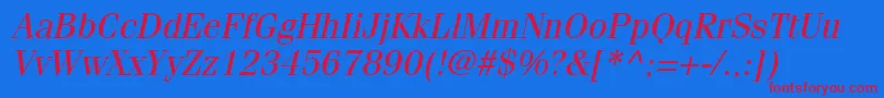 CompendiumSsiItalic Font – Red Fonts on Blue Background