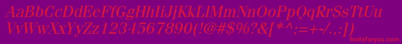 CompendiumSsiItalic Font – Red Fonts on Purple Background