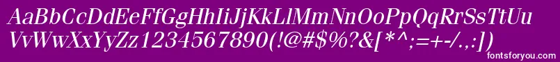 CompendiumSsiItalic Font – White Fonts on Purple Background