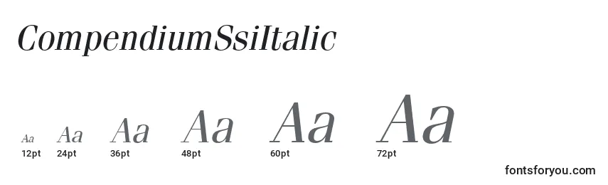 Размеры шрифта CompendiumSsiItalic