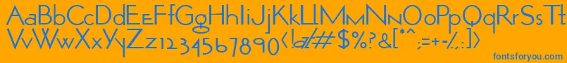 フォントOpticonOne1 – オレンジの背景に青い文字