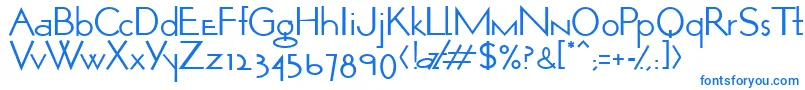 OpticonOne1-Schriftart – Blaue Schriften auf weißem Hintergrund