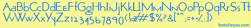 OpticonOne1 Font – Blue Fonts on Yellow Background