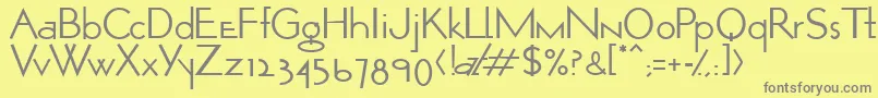 OpticonOne1-fontti – harmaat kirjasimet keltaisella taustalla
