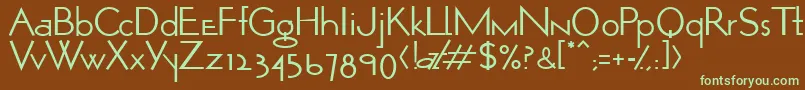 OpticonOne1-fontti – vihreät fontit ruskealla taustalla