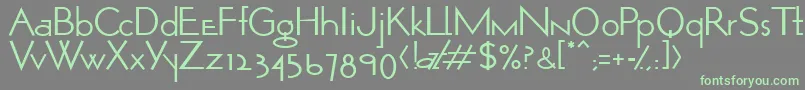 OpticonOne1-fontti – vihreät fontit harmaalla taustalla