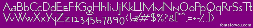 OpticonOne1-fontti – vihreät fontit violetilla taustalla