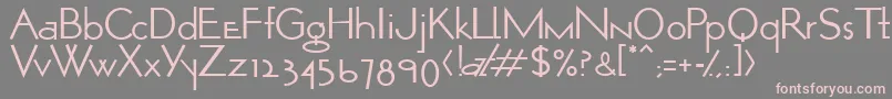 OpticonOne1-fontti – vaaleanpunaiset fontit harmaalla taustalla