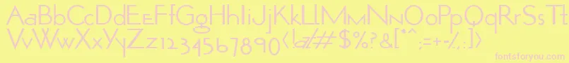 OpticonOne1-Schriftart – Rosa Schriften auf gelbem Hintergrund