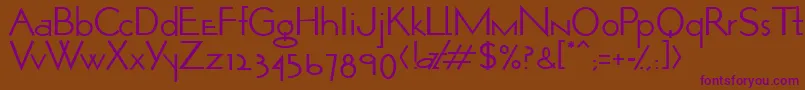 OpticonOne1-Schriftart – Violette Schriften auf braunem Hintergrund