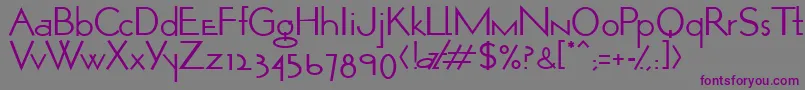 フォントOpticonOne1 – 紫色のフォント、灰色の背景