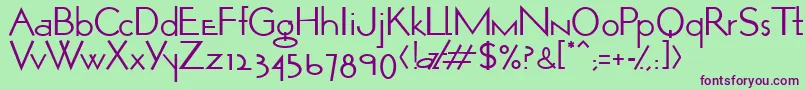 OpticonOne1-fontti – violetit fontit vihreällä taustalla