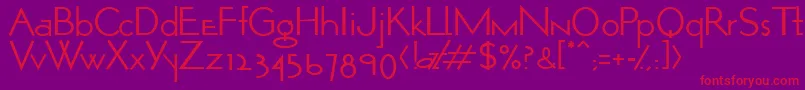 OpticonOne1 Font – Red Fonts on Purple Background