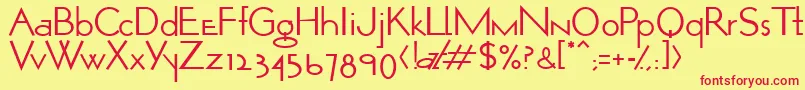 OpticonOne1-fontti – punaiset fontit keltaisella taustalla