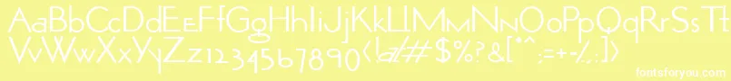 OpticonOne1-fontti – valkoiset fontit keltaisella taustalla