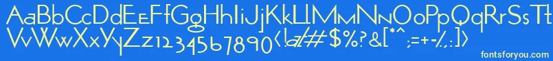 フォントOpticonOne1 – 黄色の文字、青い背景