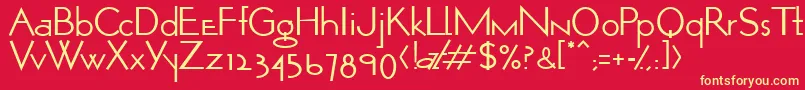 OpticonOne1-fontti – keltaiset fontit punaisella taustalla