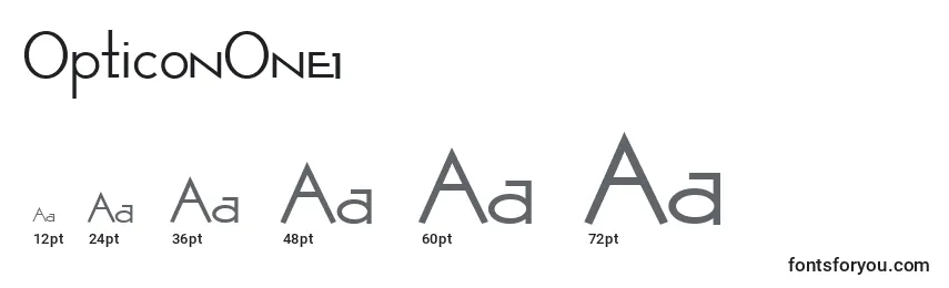 Größen der Schriftart OpticonOne1