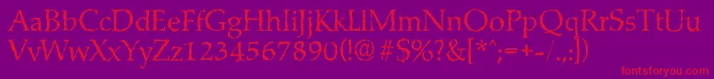 フォントMarathonrandomRegular – 紫の背景に赤い文字