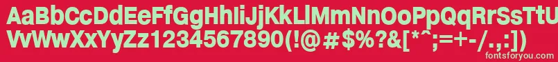 HelveticaHeadlines Font – Green Fonts on Red Background