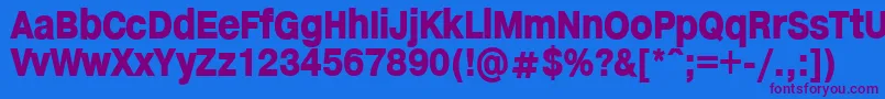 HelveticaHeadlines Font – Purple Fonts on Blue Background