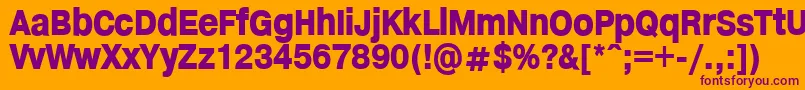 HelveticaHeadlines Font – Purple Fonts on Orange Background