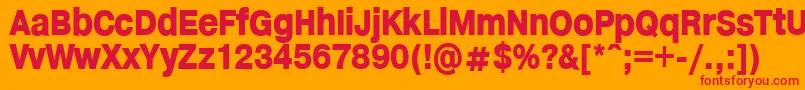 HelveticaHeadlines Font – Red Fonts on Orange Background