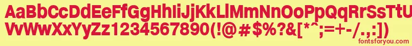 HelveticaHeadlines Font – Red Fonts on Yellow Background