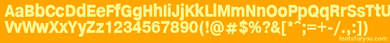 HelveticaHeadlines Font – Yellow Fonts on Orange Background