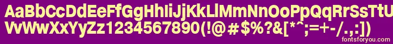 HelveticaHeadlines Font – Yellow Fonts on Purple Background