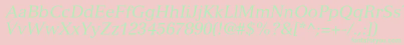 VersaillesltstdItalic Font – Green Fonts on Pink Background