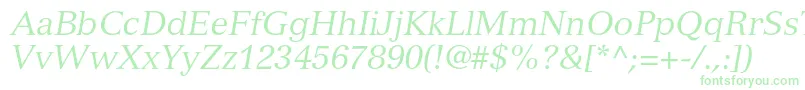 VersaillesltstdItalic-fontti – vihreät fontit valkoisella taustalla