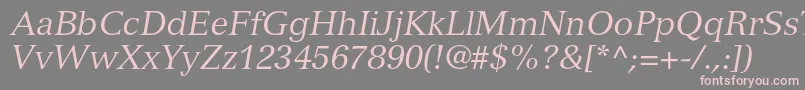 VersaillesltstdItalic-fontti – vaaleanpunaiset fontit harmaalla taustalla